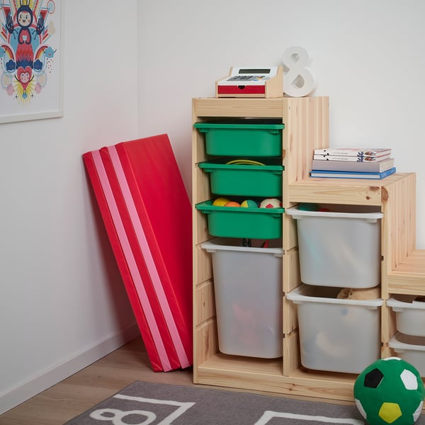 PLUFSIG folding gym mat, pink/red, 78x185 cm