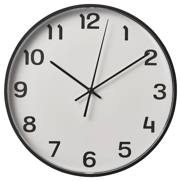 Ikea PLUTTIS - Wall clock, black, 28 cm