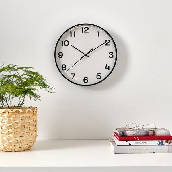 Ikea PLUTTIS - Wall clock, black, 28 cm