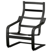 POÄNG armchair frame, black, 68x94x82 cm