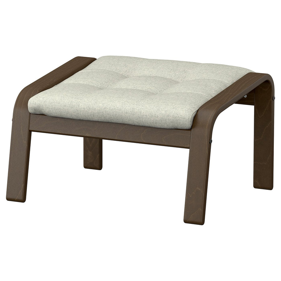 POÄNG footstool, walnut effect/Gunnared beige, 68x39x54 cm