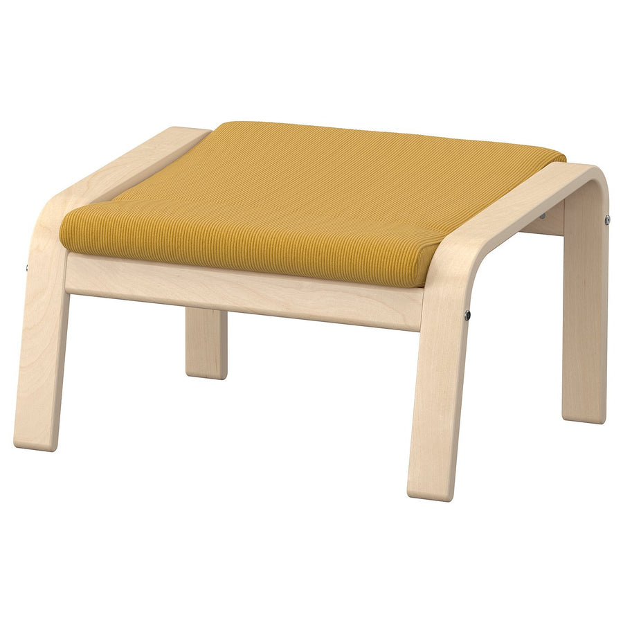 POÄNG footstool, birch veneer/Kelinge dark yellow, 68x39x54 cm