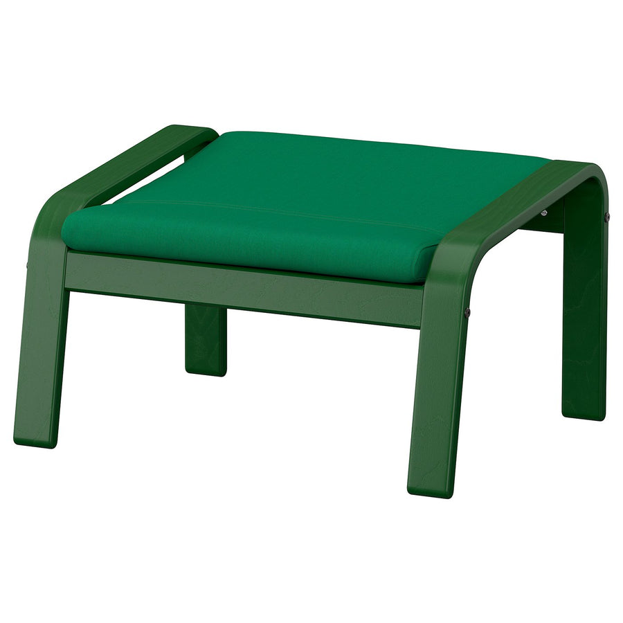 POÄNG footstool, dark green/Vissle deep green