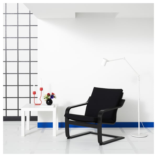 POÄNG low-back armchair, black-brown/Vissle black