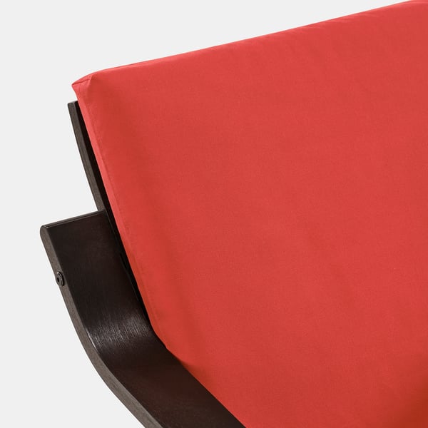 POÄNG low-back armchair, black-brown/Vissle red