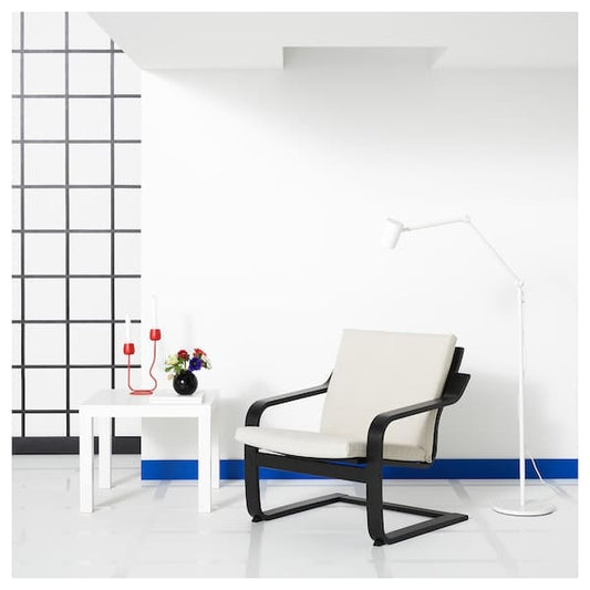 Ikea POÄNG - Low-back armchair, black/Katorp natural/beige color