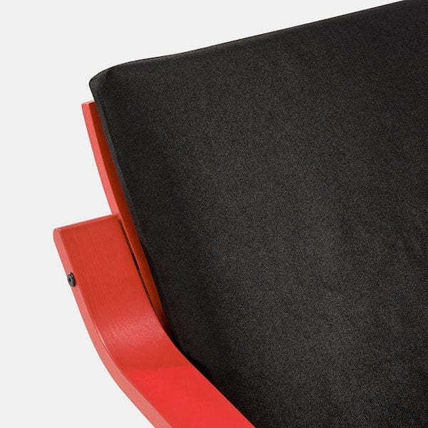 Ikea POÄNG - Low Back Armchair, Red/Vissle Black