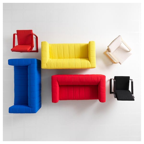 Ikea POÄNG - Low-back armchair, red/Vissle red