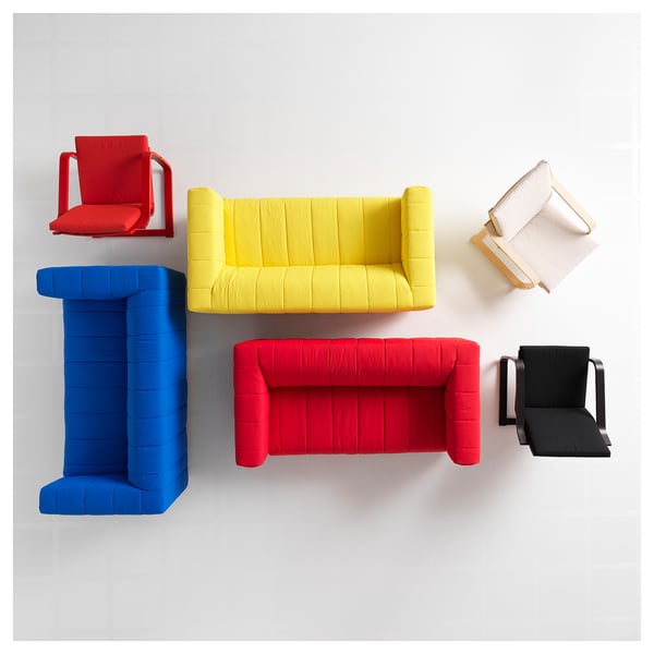 POÄNG low-back armchair, red/Vissle red