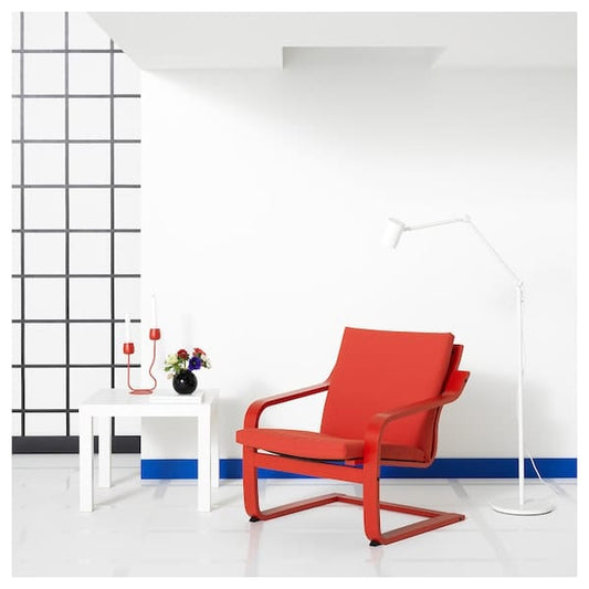Ikea POÄNG - Low-back armchair, red/Vissle red