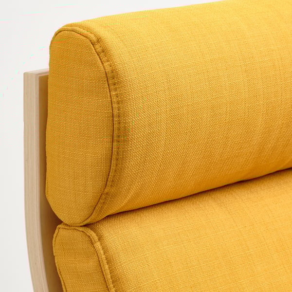 POÄNG armchair, birch veneer/Skiftebo yellow, 56x100x82 cm