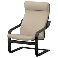 POÄNG armchair, black/Kelinge beige, 68x100x82 cm