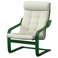 POÄNG armchair, dark green/Gunnared beige, 68x100x82 cm
