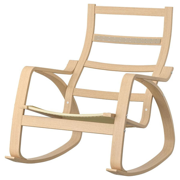 POÄNG rocking-chair frame, white stained oak veneer