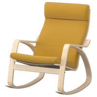 POÄNG rocking-chair, birch veneer/Kelinge dark yellow, 68x95x94 cm