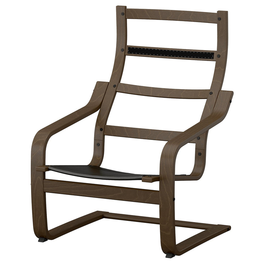 POÄNG armchair frame, walnut effect, 68x94x82 cm