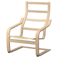 POÄNG armchair frame, white stained oak veneer, 68x97x82 cm