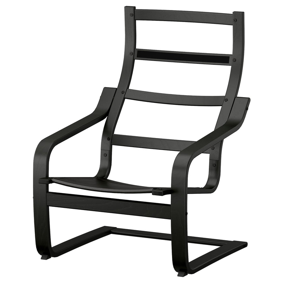 POÄNG armchair frame, black, 68x94x82 cm