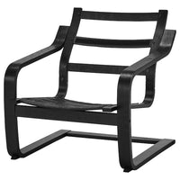 POÄNG armchair frame with low back, black-brown, 68x70x75 cm