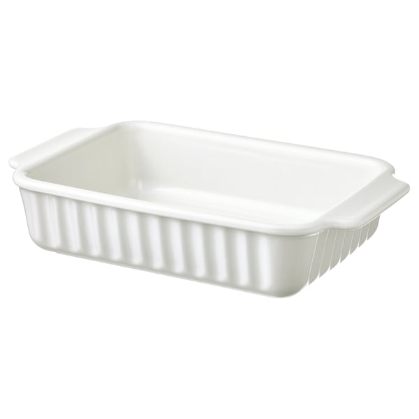 POETISK oven dish, off-white, 30x20 cm