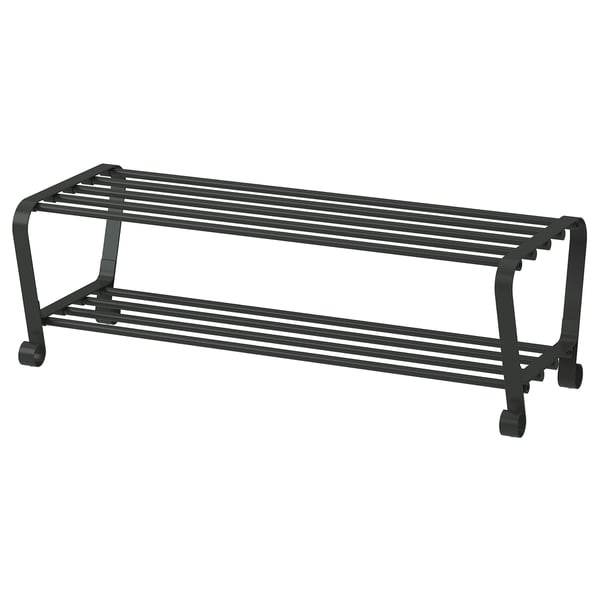 PORTIS shoe rack, black, 90x34x28 cm