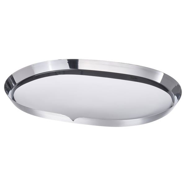 PRAKTAND candle dish, stainless steel, 35x26 cm