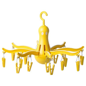 Ikea PRESS - Clothesline with 16 clothes pegs, yellow