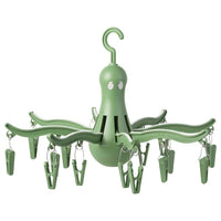 PRESSA hanging dryer 16 clothes pegs, green, 40 cm