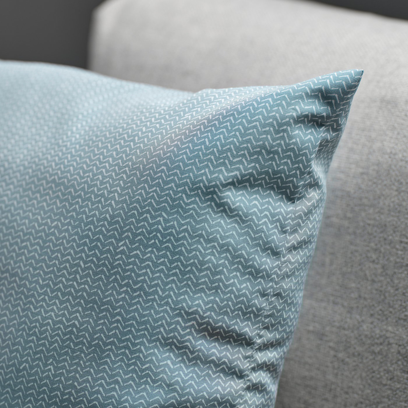 PROFETBLOMMA cushion, grey-blue, 50x50 cm
