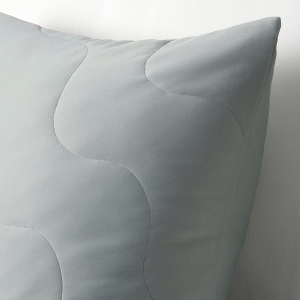 PUCKELMAL cushion cover, light grey-turquoise, 50x50 cm