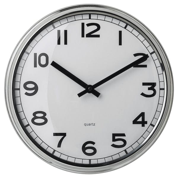 Ikea PUGG - Wall clock, stainless steel, 32 cm