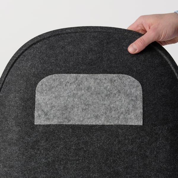 PYNTEN seat pad, dark grey, 41x43 cm