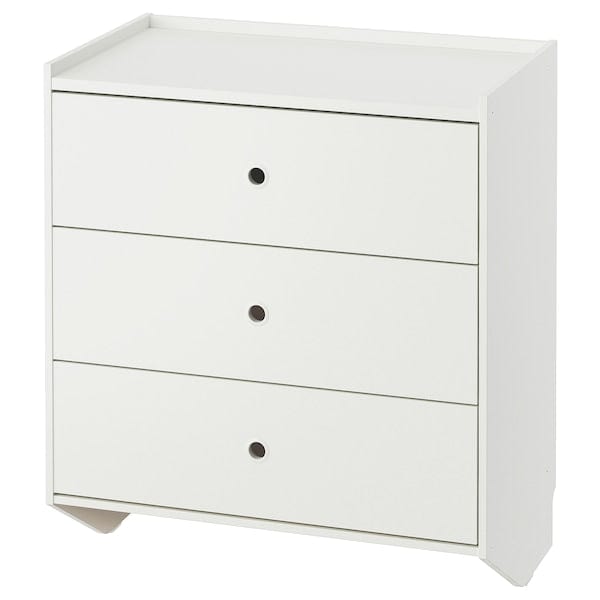 Ikea RACKNÄS - Chest of 3 drawers, white/wall mounted, 69x78 cm