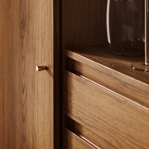 RÅDMANSÖ cabinet, brown walnut effect, 118x49x103 cm