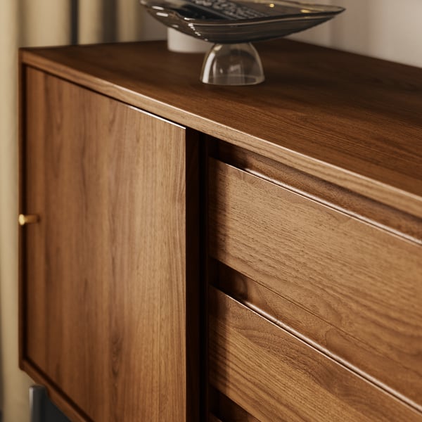 RÅDMANSÖ TV bench, brown walnut effect, 176x48x66 cm