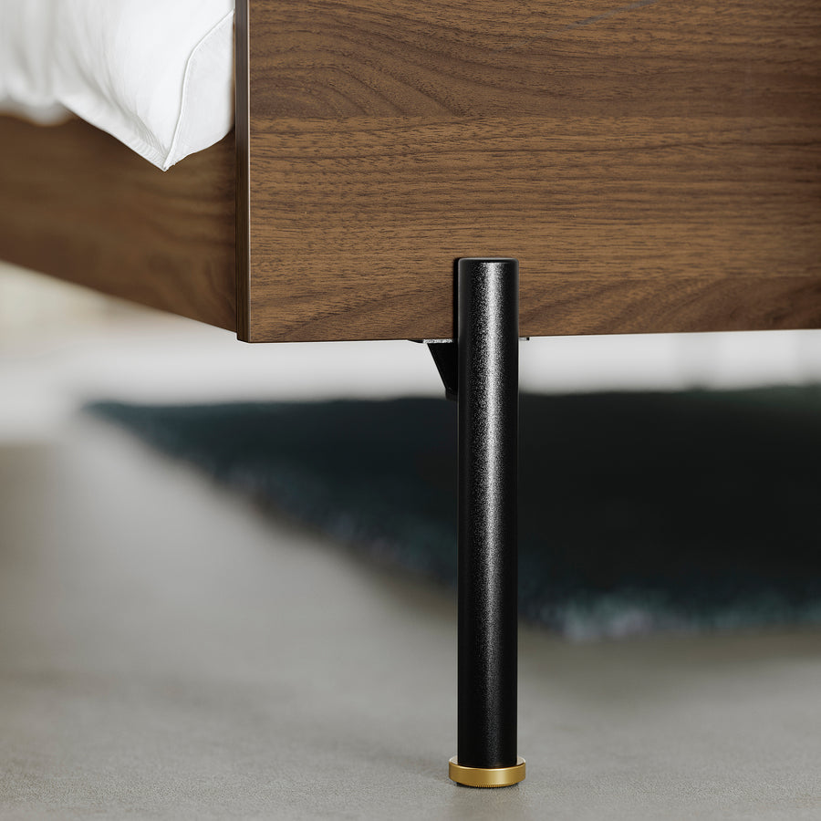 RÅDMANSÖ bed frame, brown walnut effect/Lindbåden, 140x200 cm
