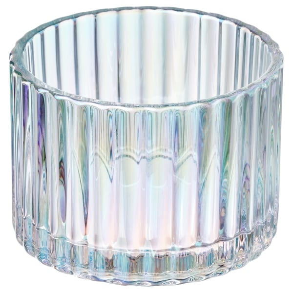 RÄFFELBJÖRK candle holder, mother-of-pearl colour, 5 cm