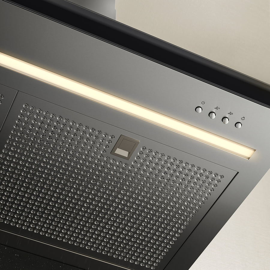 RÄFSEBO wall mounted extractor hood, IKEA 500 stainless steel colour, 1.8 mx30.6 cm