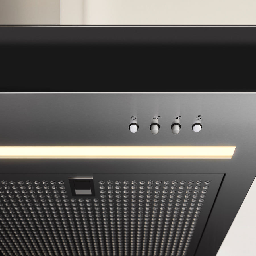 RÄFSEBO wall mounted extractor hood, IKEA 500 stainless steel colour, 1.8 mx30.6 cm