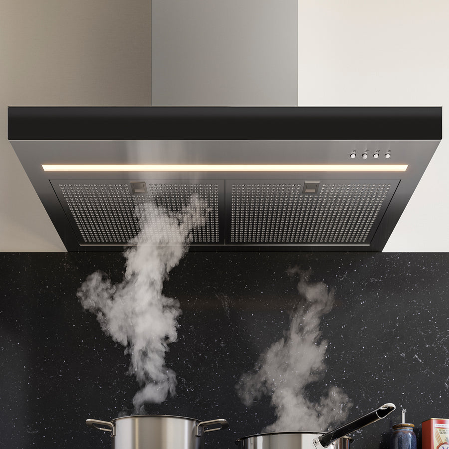 RÄFSEBO wall mounted extractor hood, IKEA 500 stainless steel colour, 1.8 mx30.6 cm