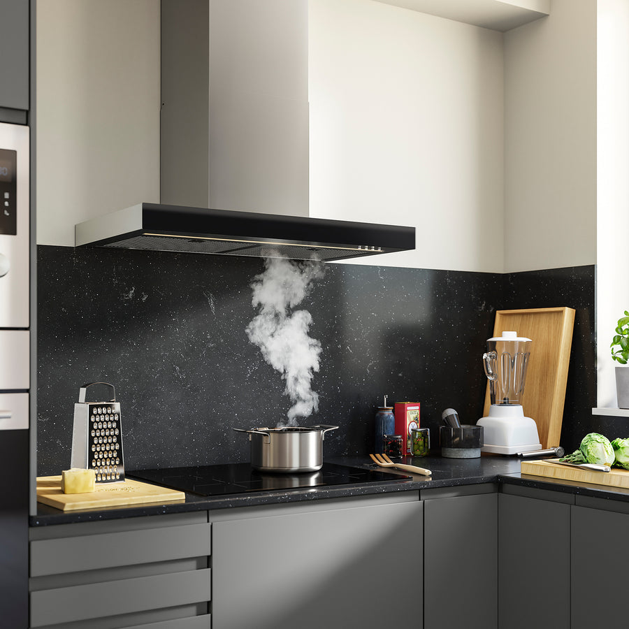 RÄFSEBO wall mounted extractor hood, IKEA 500 stainless steel colour, 1.8 mx30.6 cm