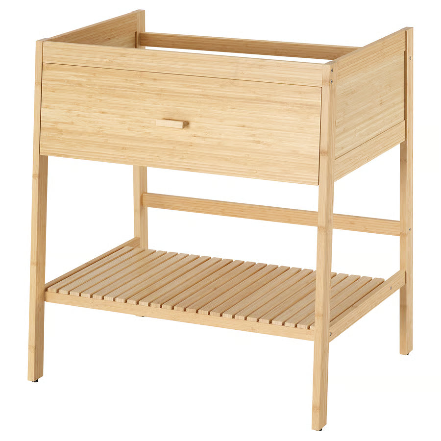 RÅGRUND open wash-stand with 1 drawer, bamboo, 78x47x83 cm