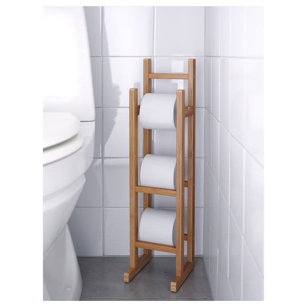RÅGRUND toilet roll stand, bamboo, 15x60x16 cm