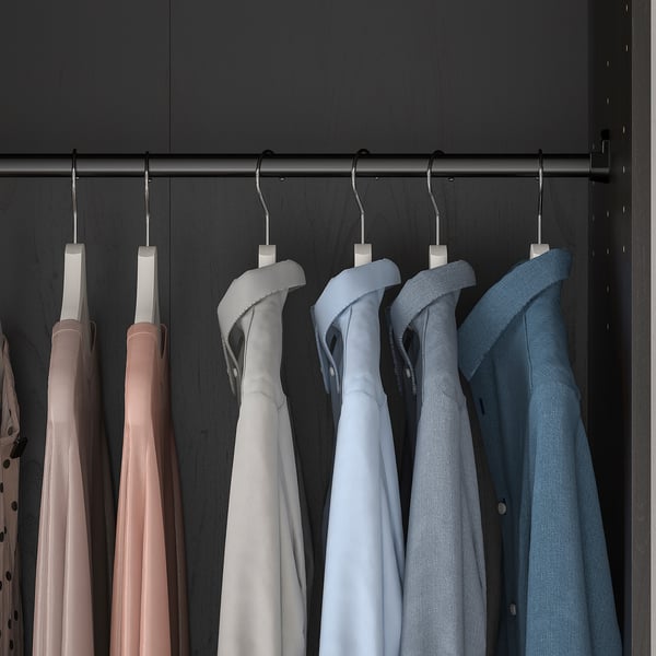 RAKKESTAD wardrobe with 2 doors, black-brown, 79x176 cm