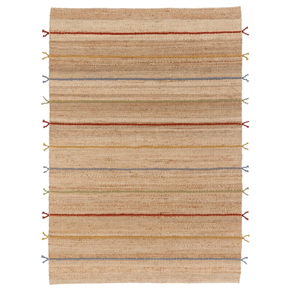 RAKLEV rug, flatwoven, handwoven/natural multicolour, 170x240 cm