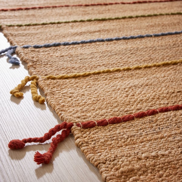 RAKLEV rug, flatwoven, handwoven/natural multicolour, 170x240 cm