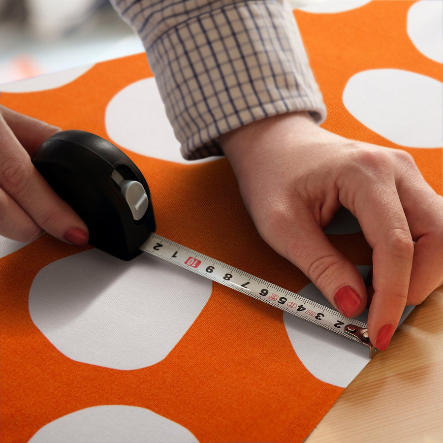 RAKLOSTA pre-cut fabric, orange/white, 150x300 cm