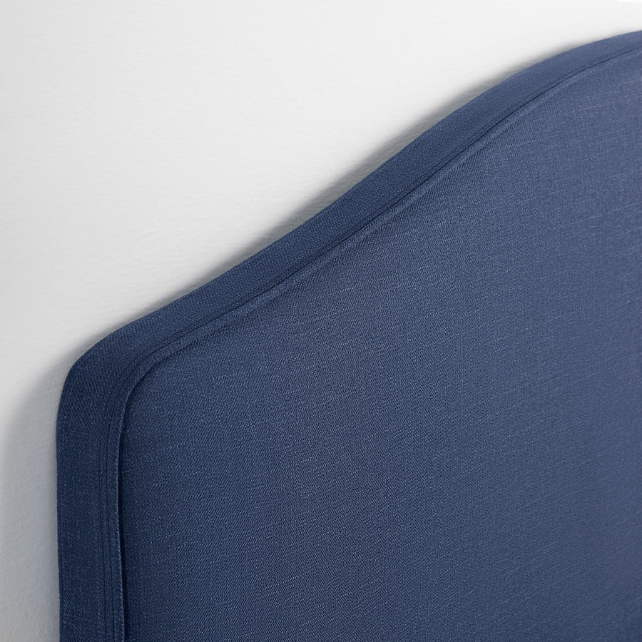 RAMNEFJÄLL upholstered bed frame, Kilanda dark blue/Lillhällan, 140x200 cm