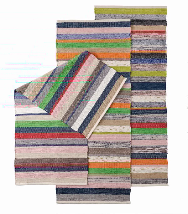 RANGSTRUP rug, flatwoven, handmade/cotton assorted colours, 70x180 cm