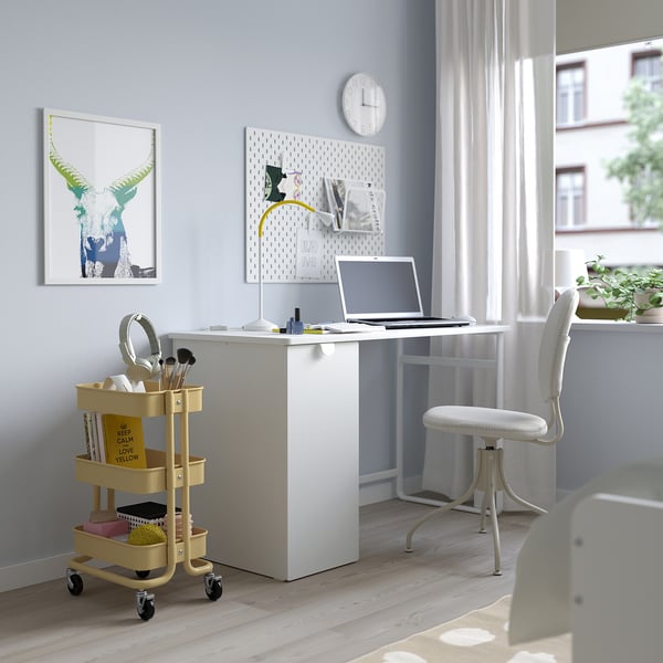 RÅSKOG trolley, beige-yellow, 28x38x61 cm